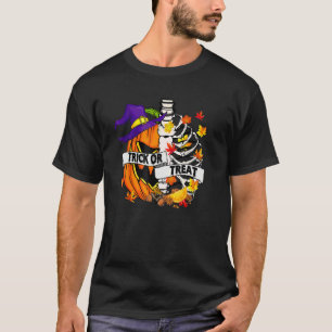 T-shirt Feuilles D'automne Rétro Trick Or Treat Halloween 