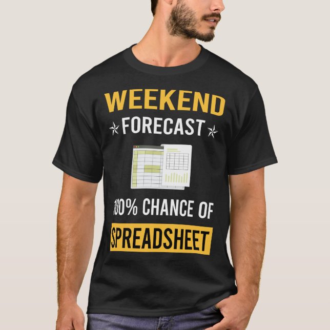 T-shirt Feuilles de calcul de fin de semaine (Devant)