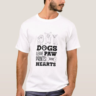 T-shirt Feuilles de chien Empreintes de pattes sur votre c