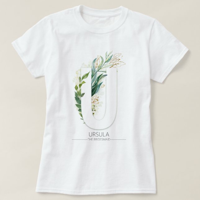 T-shirt Feuilles de la verdure de l'U Monogramme (Design devant)
