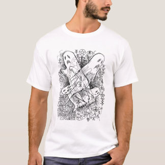 T-shirt Feuilles de l'occultisme Fantômes Drôle Grimoire é