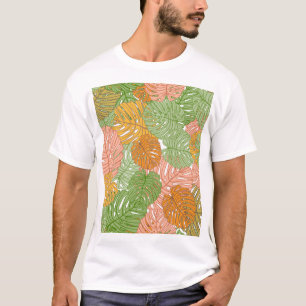 T-shirt Feuilles de monstère tropicale, coloré et transpar