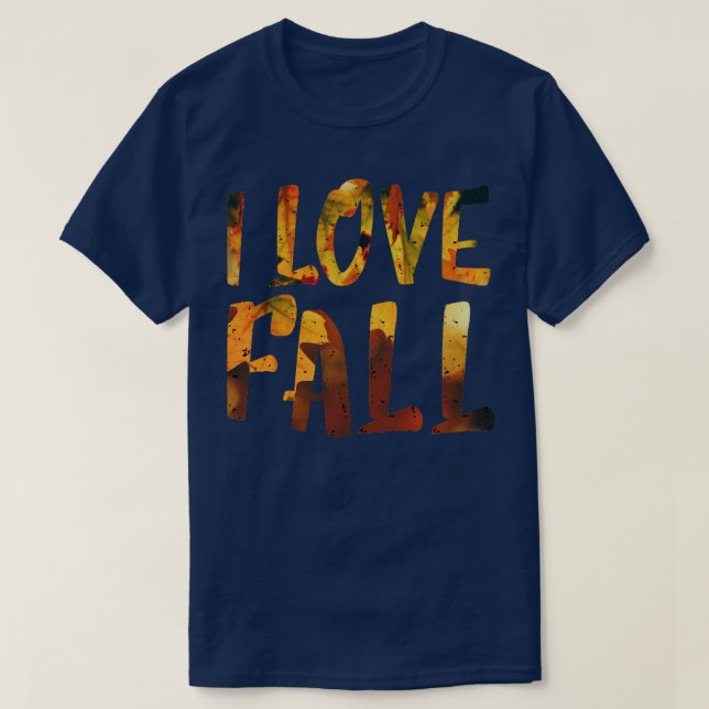 T-shirt Feuilles d'orange or j'aime tomber (Design devant)