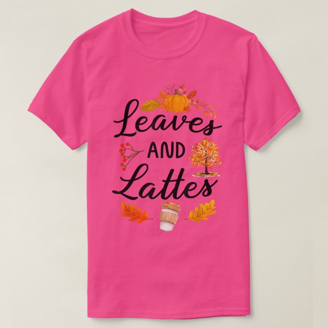 T-shirt Feuilles et lattes automne café automne automne Th (Design devant)