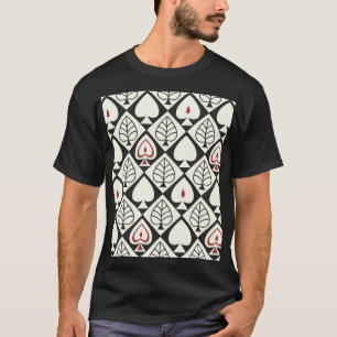 T-shirt Feuilles géométriques, motif naturel transparent.