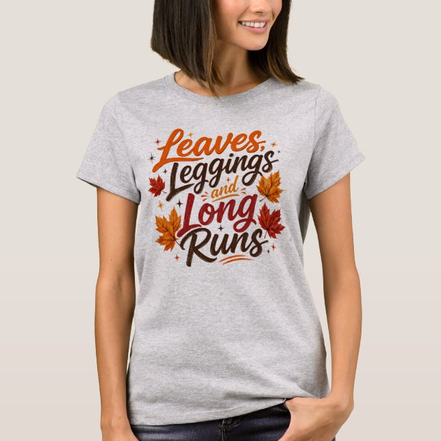 T-shirt Feuilles, Leggings et Longues Courses de Course à  (Devant)