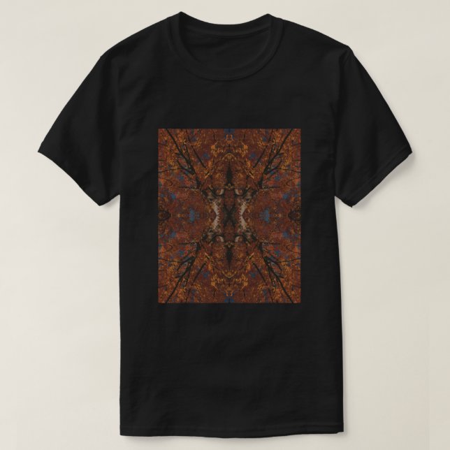 T-shirt feuilles orange sur un arbre d'automne (Design devant)