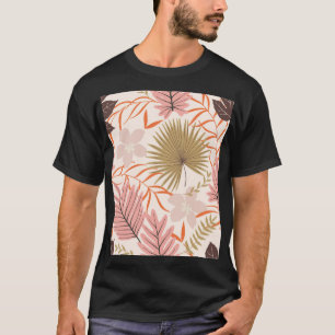 T-shirt Feuilles tirés à la main : Motif de la jungle exot