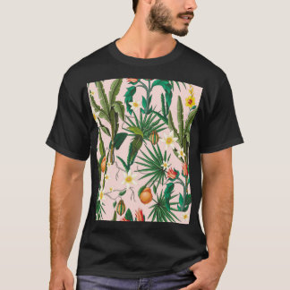 T-shirt Feuilles tropicales, fleur, motif de fruits.