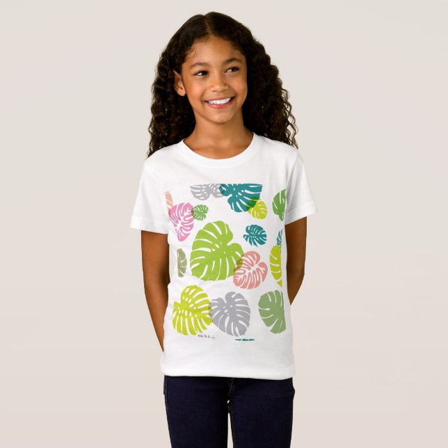 T-Shirt Feuilles tropicales multicolores (Devant entier)