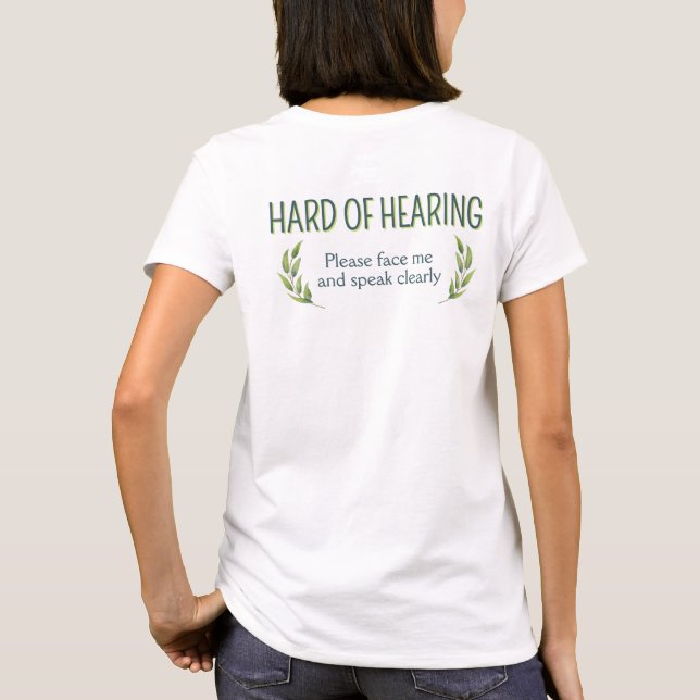 T-shirt Feuilles Vertes Botaniques Surdité Malentendant (Dos)