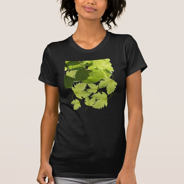 T-shirt Feuilles Vertes de Vigne de Raisin (Devant)