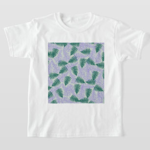 T-shirt Feuilles verts pourpre rétro les années 70 Fleur