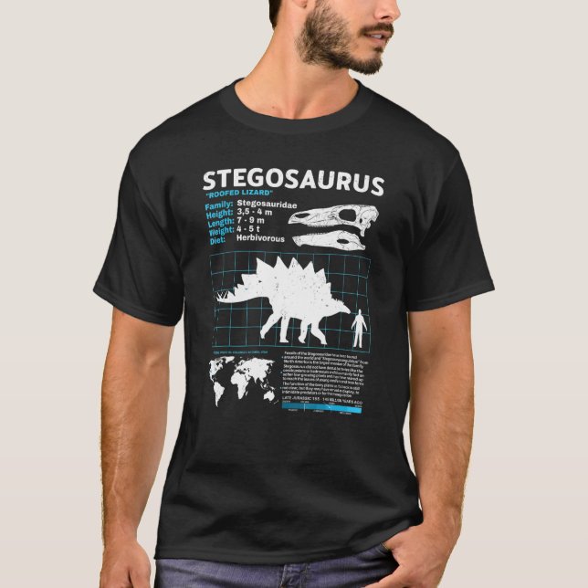 T-shirt Feuillet d'information de Stegosaurus Dinosaur Fai (Devant)