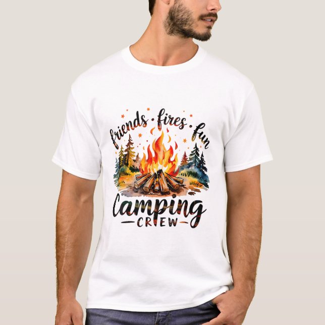T-shirt Feux Amis Amusement Équipe De Camping Camp D'été F (Devant)