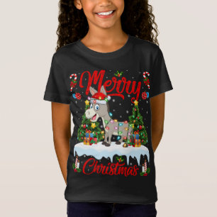 T-Shirt Feux d'âne Jeu de Noël Funny Père Noël Donkey Chri