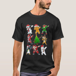 T-shirt Feux d'arbre de Noël Dabab Santa Hat Reindeer Chri