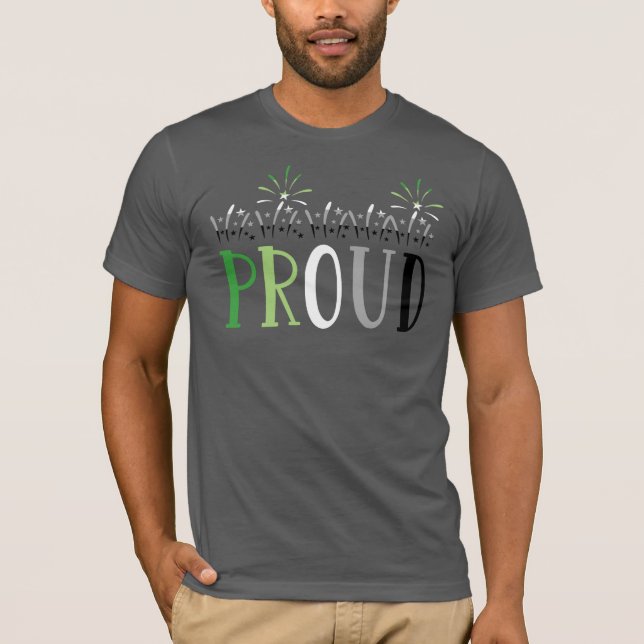 T-shirt Feux d'artifice aromantiques PROUD (Devant)