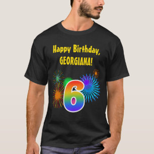 T-shirt Feux d'artifice d'amusement + Motif "6"