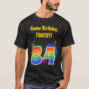 T-shirt Feux d'artifice d'amusement + Motif "84"