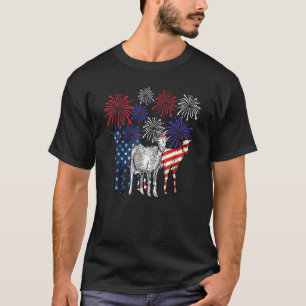 T-shirt Feux d'artifice de chèvre Animal Joyeux 14 juille