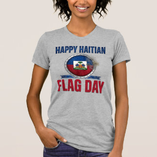 T-shirt Feux d'artifice Joyeux jour du drapeau haïtien Haï