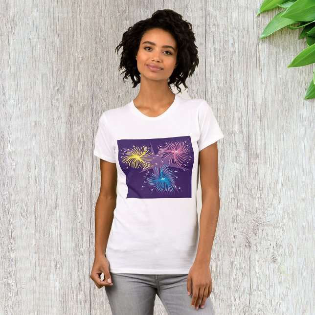 T-shirt Feux d'artifice rétro colorés éclatent (Créateur téléchargé)