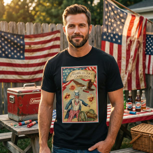 T-shirt Feux d'artifice vintage du 4 juillet avec l'oncle