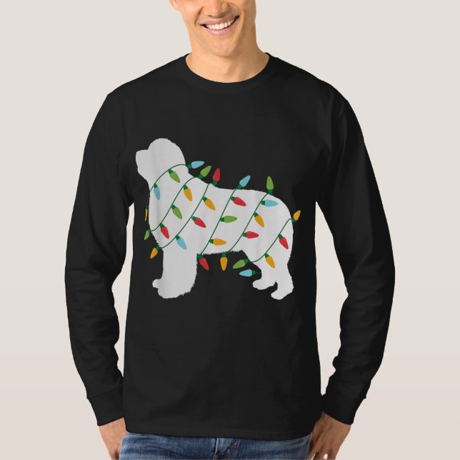 T-shirt Feux de Noël Amoureux de les chiens de Terre-Neuve (Devant)