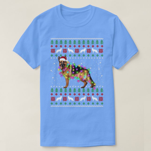 T-shirt Feux de Noël berger allemand (Design devant)