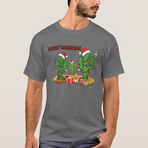 T-shirt Feux de Noël Cactus Lover Drôle Noël