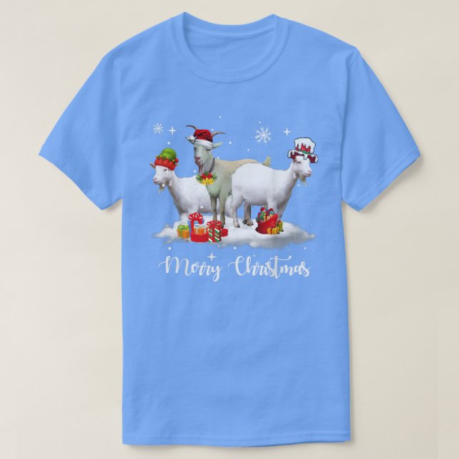 T-shirt Feux de Noël Chèvre XMas Pyjama (Design devant)