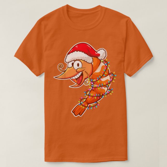 T-shirt Feux de Noël crevettes portant Noël Casquette crev (Design devant)