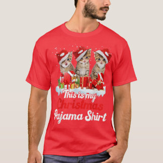 T-shirt Feux de Noël de chat C'Est Mon Pyjama De Noël
