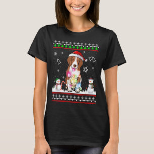 T-shirt Feux de Noël de Chien beagle Luminaires de Noël la