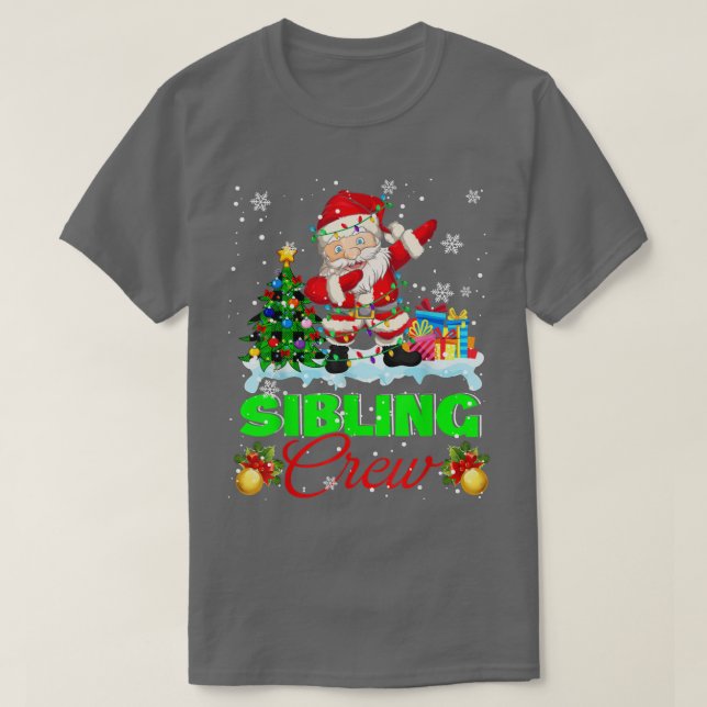 T-shirt Feux de Noël de l'équipage frère Dabbing Père Noël (Design devant)