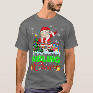 T-shirt Feux de Noël de l'équipage frère Dabbing Père Noël