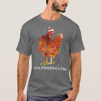 T-shirt Feux de Noël de poulet Je vais bien Tout va bien C