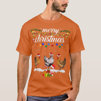 T-shirt Feux de Noël de poulet T Joyeux Noël Poulet
