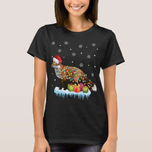 T-shirt Feux de Noël du berger australien de Noël Père Noë