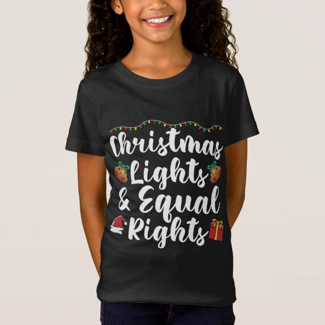 T-Shirt Feux de Noël et égalité des droits (Devant)