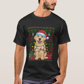 T-shirt Feux de Noël Feu de Santa Hat Labrador Retriever C
