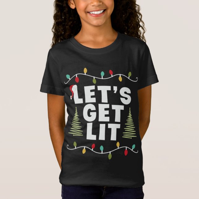 T-Shirt Feux de Noël illuminés Arbre de Noël (Devant)