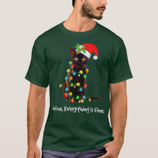 T-shirt Feux de Noël Je suis Amendes Tout est Amendes Chat