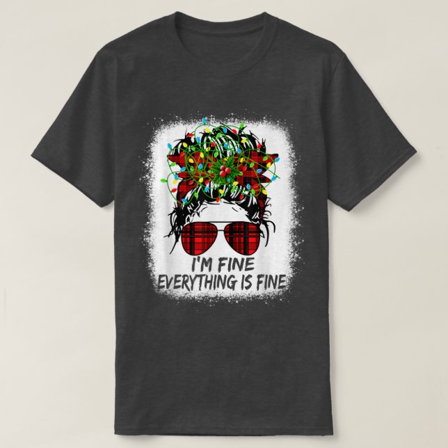 T-shirt Feux de Noël Je vais bien Tout va bien (Design devant)