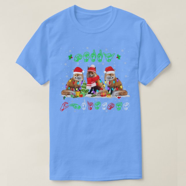 T-shirt Feux de Noël Joyeux Noël Pour Sale Signal Langu (Design devant)