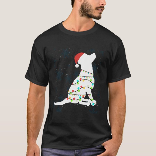 T-shirt Feux de Noël Labrador Retriever T Shirt Dog Lo (Devant)
