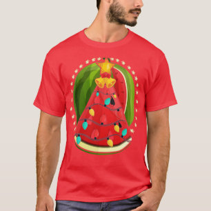 T-shirt Feux de Noël Pastèque Tropicale Hawaiian Chri