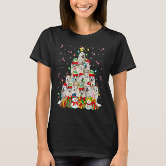 T-shirt Feux de Noël Père Noël Grand Pyrénées Chien Noël T