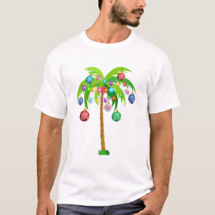 T-shirt Feux de Noël plage de hawaii de palmiers tropicaux